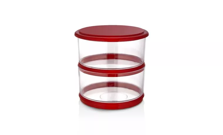 2 PIECE ROUND CRYSTAL STORAGE CONTAINER