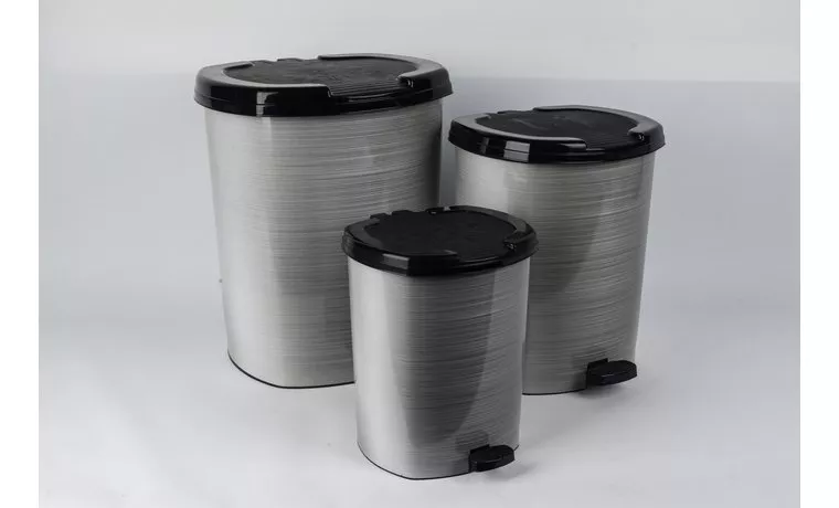 PATTERNED PEDAL TRASH BIN SET - DISPLAY BOX