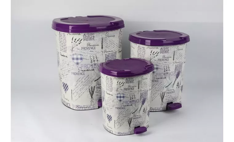PATTERNED PEDAL TRASH BIN SET - DISPLAY BOX