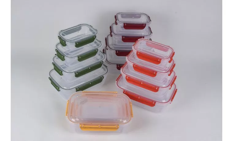 4 PIECE COLORED AIRTIGHT RECTANGULAR STORAGE CONTAINER SET