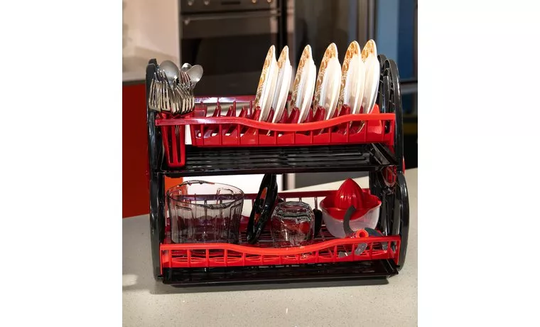 DOUBLE LAYER PLATE RACK OFFSET BOXED