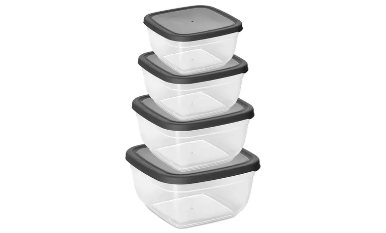 4 PIECE MAYA COLORED SQUARE STORAGE CONTAINER SET