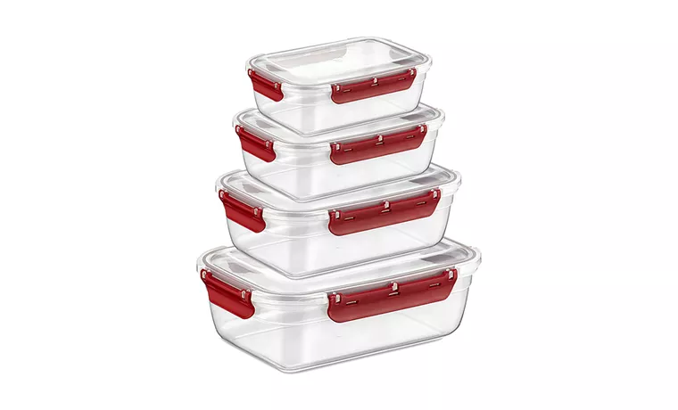 4 PIECE COLORED AIRTIGHT RECTANGULAR STORAGE CONTAINER SET