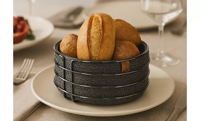 NATUREL ROUND ANTHRACITE WIRE BREAD BASKET
