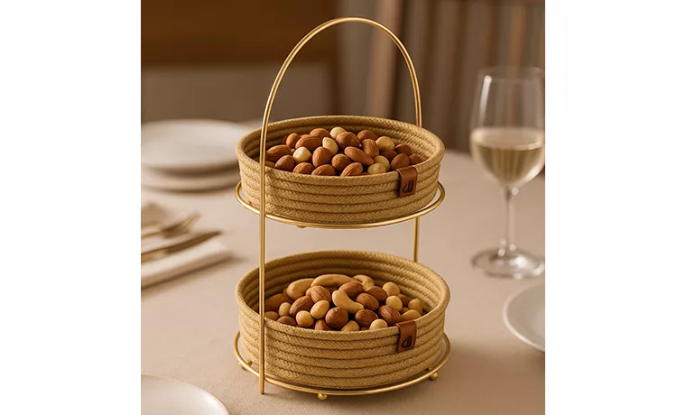 NATUREL WIRE 2 TIER SERVING STAND