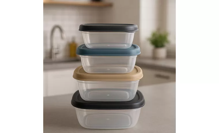 4 PIECE MAYA COLORED SQUARE STORAGE CONTAINER SET