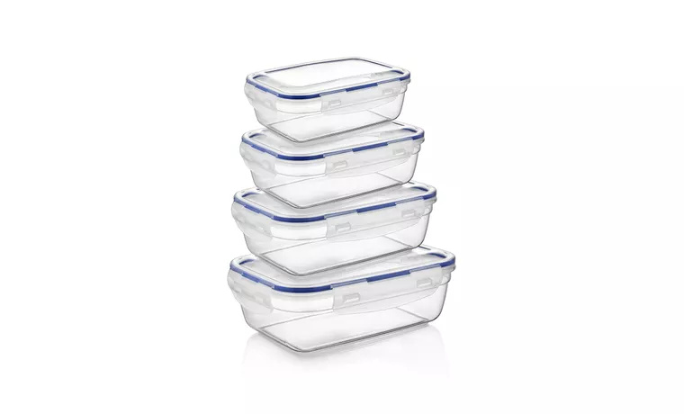 4 PIECE AIRTIGHT RECTANGULAR STORAGE CONTAINER SET